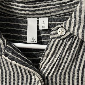 BP. Women's Black & Gray Striped Button Down Top Size Small